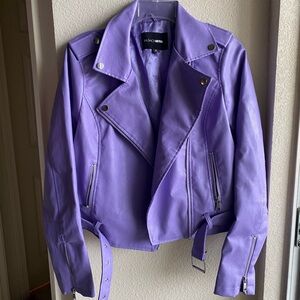 Fashion Nova Lavender Leather Jacket